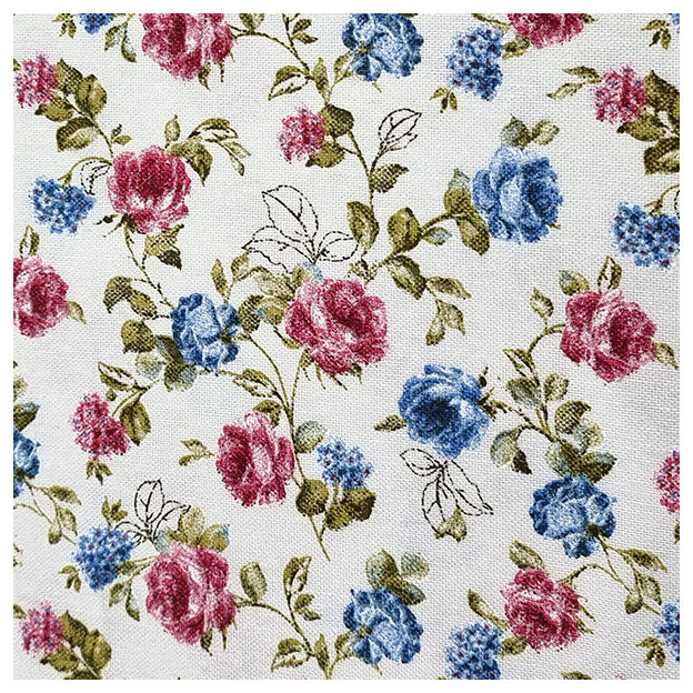 Canvas Rosen rosa und blau – Stoff-Trio
