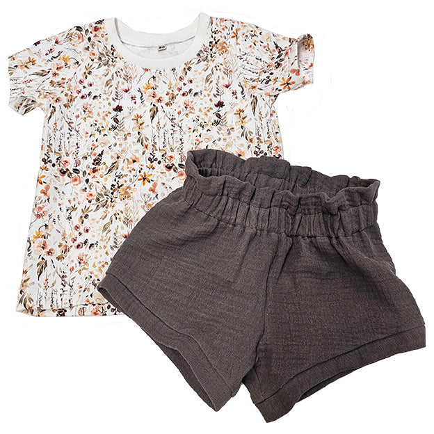 T-Shirt mit Musselin Hose