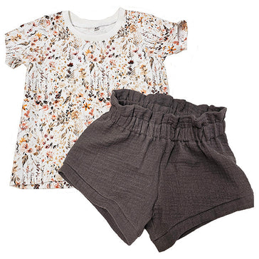 T-Shirt mit Musselin Hose