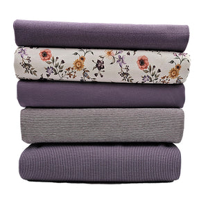 Stoffbox Jersey Blumen naturweiß und Waffelstoff Jersey mit Bündchen