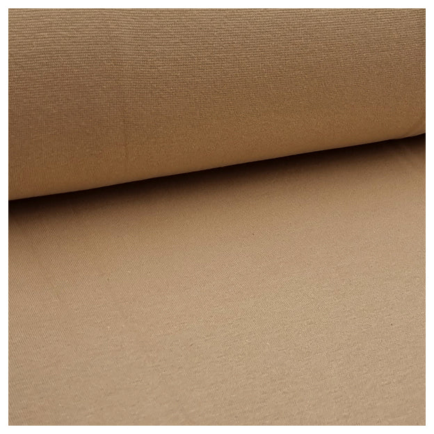 Jersey Stoffpaket Blümchen und uni goldbraun mit Bündchen