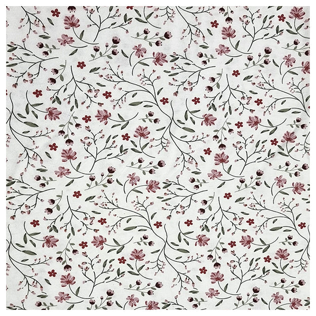 Stoffbox Jersey Blumen und Blätter mit Ajour und Bündchen