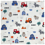 Stoffbox Jersey little farm mit Waffelstoff Jersey und Bündchen