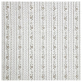 Baumwolle gestreift mit Blumenmotiv weiß und beige