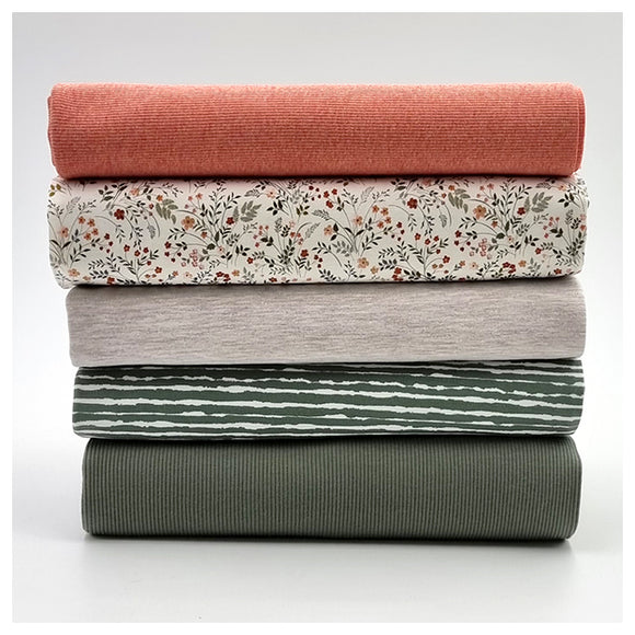 Stoffbox Jersey Wildblumen und Rippjersey mit Bündchen