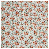 Baumwoll-Popelin Digital Rosen orange und weiß