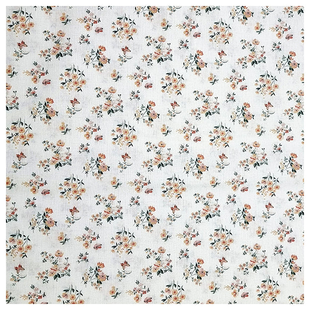 Baumwoll-Popelin Digital Blümchen weiß