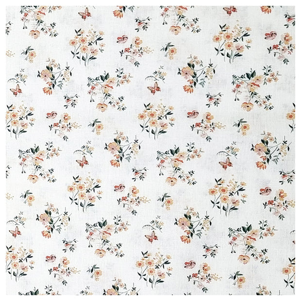 Baumwoll-Popelin Digital Blümchen weiß