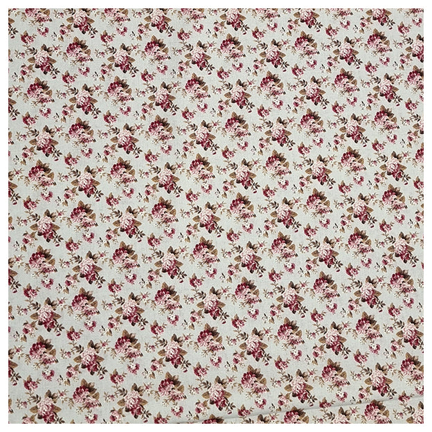 Baumwoll-Popelin Digital kleine Rosen hellgrau