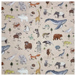 Baumwoll-Popeline Digital Tiere beige