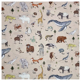Baumwoll-Popeline Digital Tiere beige