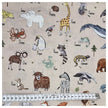 Baumwoll-Popeline Digital Tiere beige