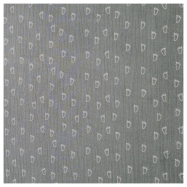 Musselin Baumwolle Fußabdrücke altgrün