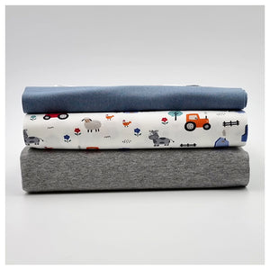 Stoffpaket Jersey little Farm und melange mit Bündchen