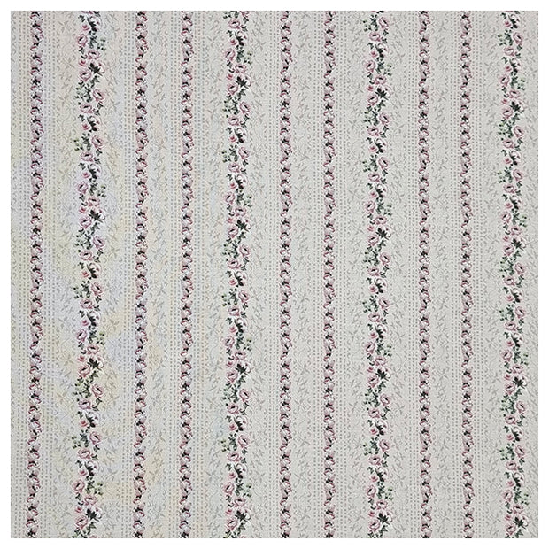 Baumwolle Ellie-Roses naturweiß und rosa