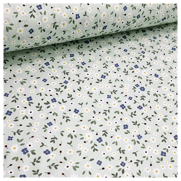 Baumwolle Blumen mint und blau