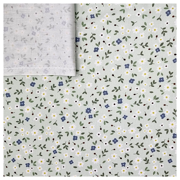 Baumwolle Blumen mint und blau