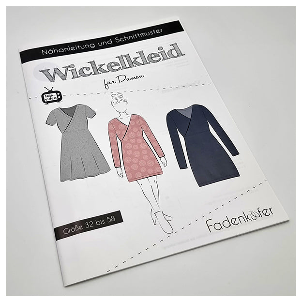 Papierschnittmuster Wickelkleid Damen Größe 32-58