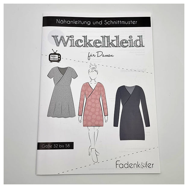 Papierschnittmuster Wickelkleid Damen Größe 32-58