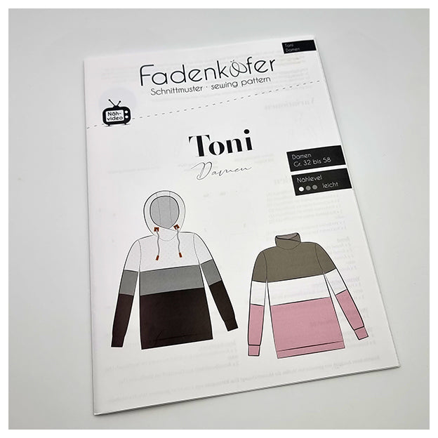 Papierschnittmuster Hoodie Toni Damen Größe 32-58