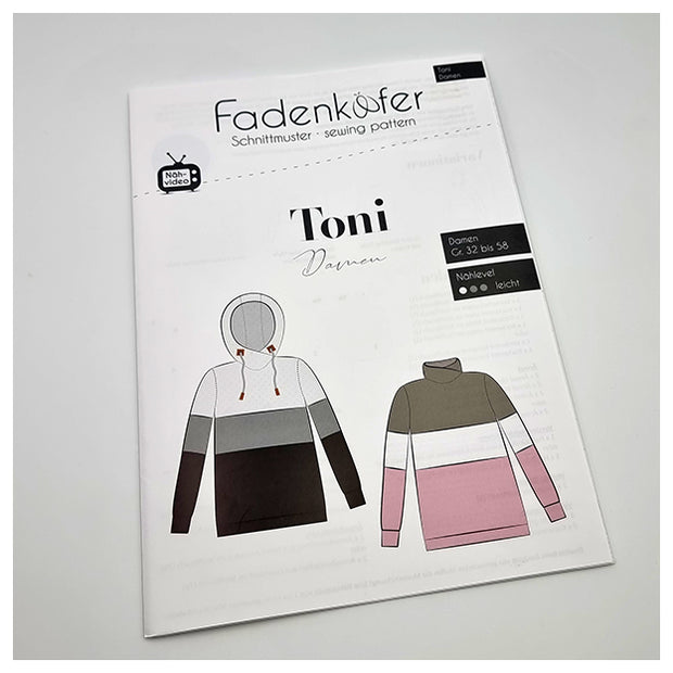 Papierschnittmuster Hoodie Toni Damen Größe 32-58