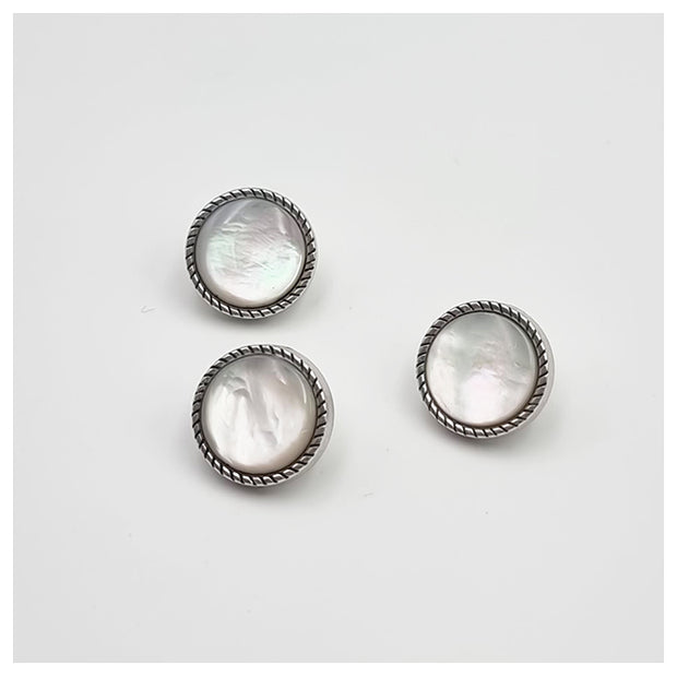 Knöpfe Perlmutt weiß 13mm