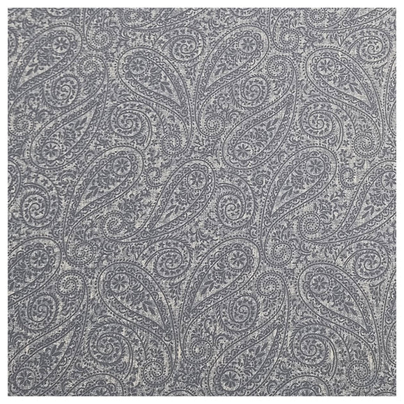 Baumwollsatin Paisley hellblau