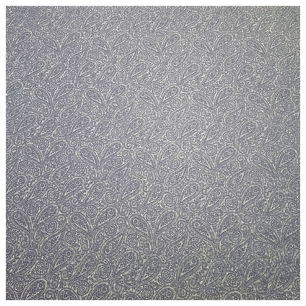 Baumwollsatin Paisley hellblau