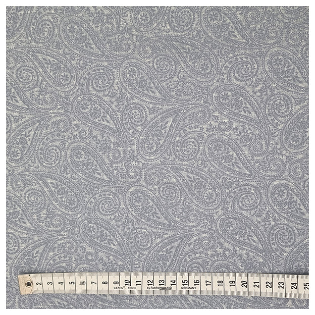 Baumwollsatin Paisley hellblau