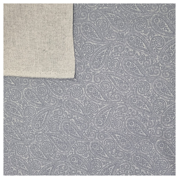Baumwollsatin Paisley hellblau