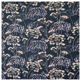 Jersey Digital botanische Blumen dunkelblau