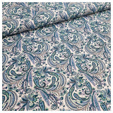 Baumwoll-Popelin Paisley blau
