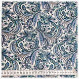 Baumwoll-Popelin Paisley blau