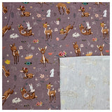 Jersey Rehlein mit Blumen lila