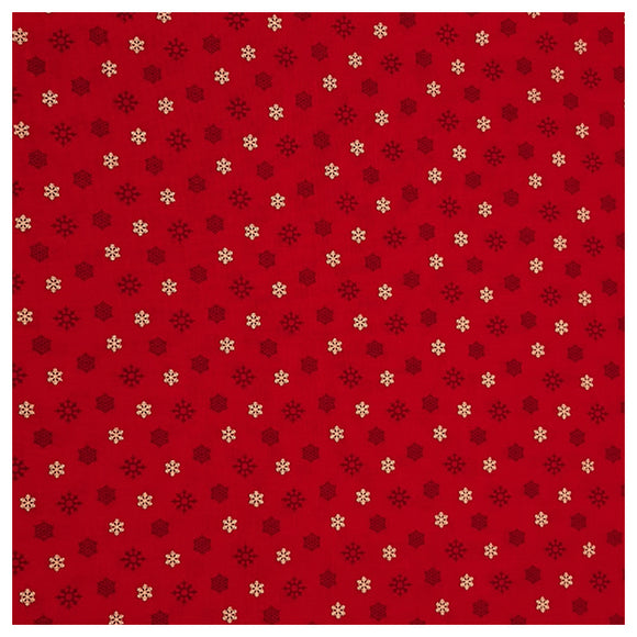 Baumwolle Schneeflocken rot
