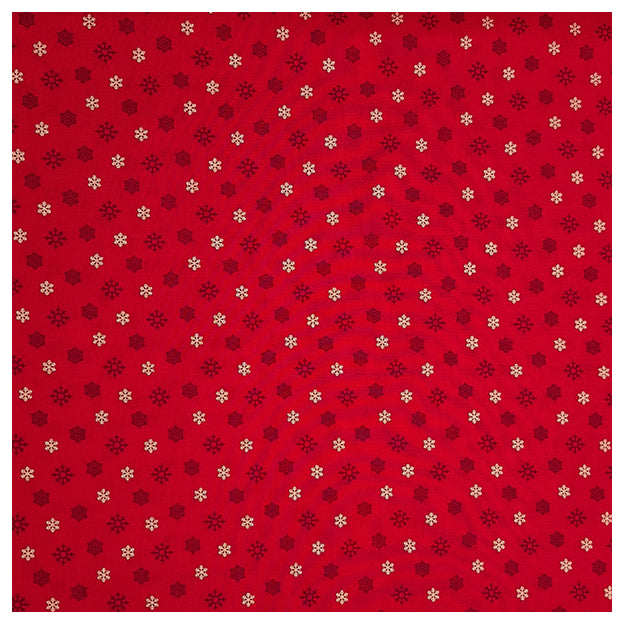 Baumwolle Schneeflocken rot