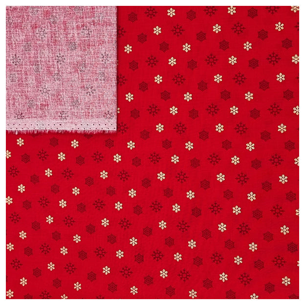 Baumwolle Schneeflocken rot