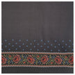 Baumwollsatin Bordüre schwarz mit rot und blau