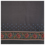 Baumwollsatin Bordüre schwarz mit rot und blau