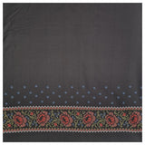 Baumwollsatin Bordüre schwarz mit rot und blau
