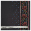 Baumwollsatin Bordüre schwarz mit rot und blau