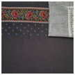 Baumwollsatin Bordüre schwarz mit rot und blau