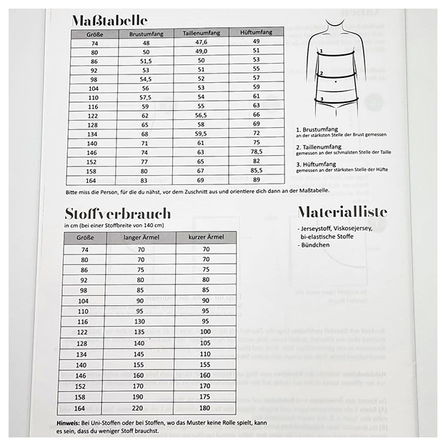 Papierschnittmuster Kleid Mary Lou Kinder Größe 74-164