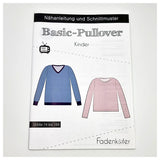 Papierschnittmuster Basic Pullover Kinder Größe 74-164