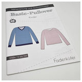 Papierschnittmuster Basic Pullover Kinder Größe 74-164