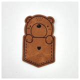 Label Pocket Bear aus Kunstleder