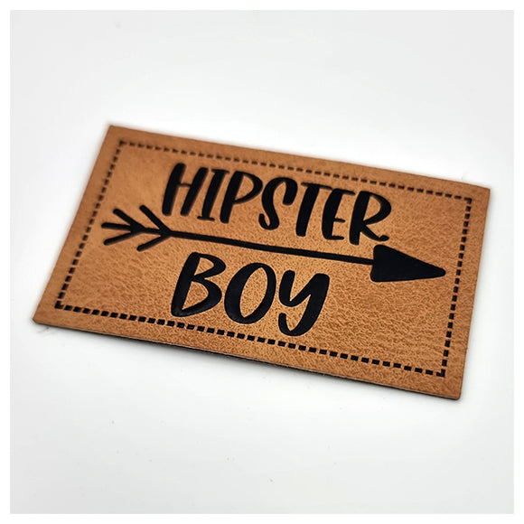 Label Hipster Boy aus Kunstleder