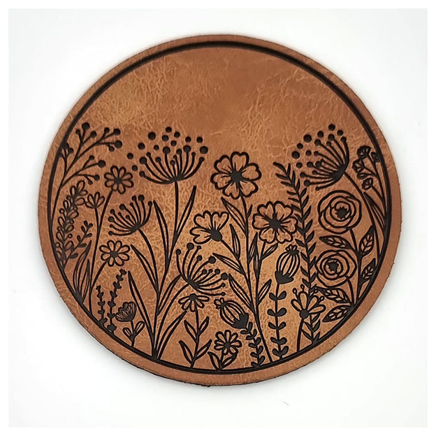 Label Flowerfield aus Kunstleder