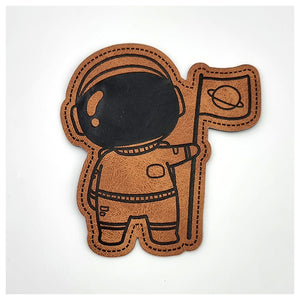 Label Astronaut aus Kunstleder
