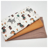 Jersey Stoffpaket Hunde und uni mit Bündchen